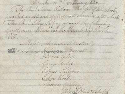 Extract from Kirk Session Records