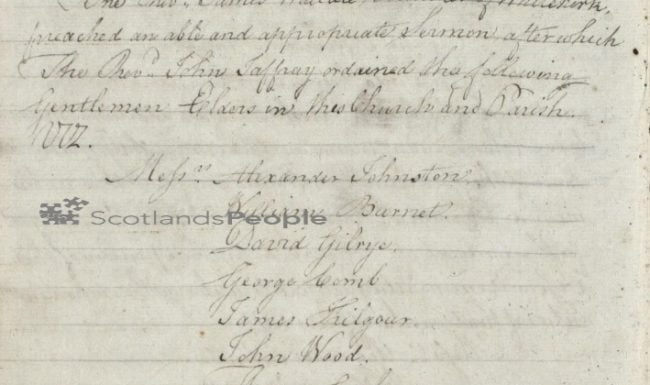 Extract from Kirk Session Records